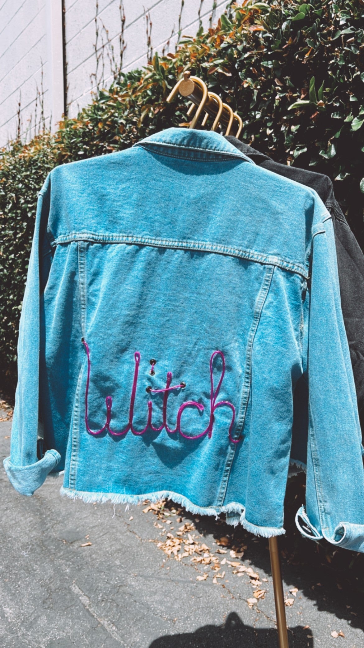 Ghoul Edition LED Jean Jackets - The Punkin Shop x Neon Tanlines - Blue Jean Wash