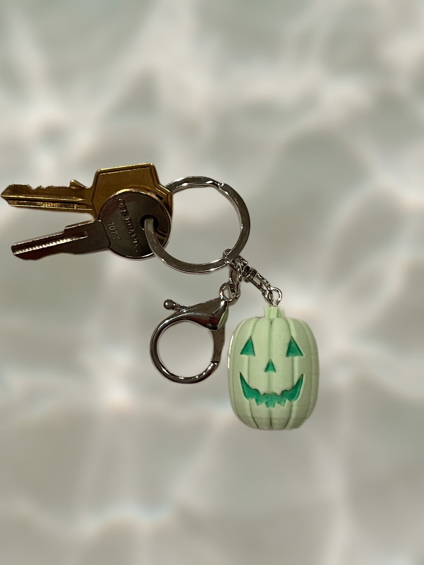Pumpkin Purse Charm/Keychain - Mint & Silver